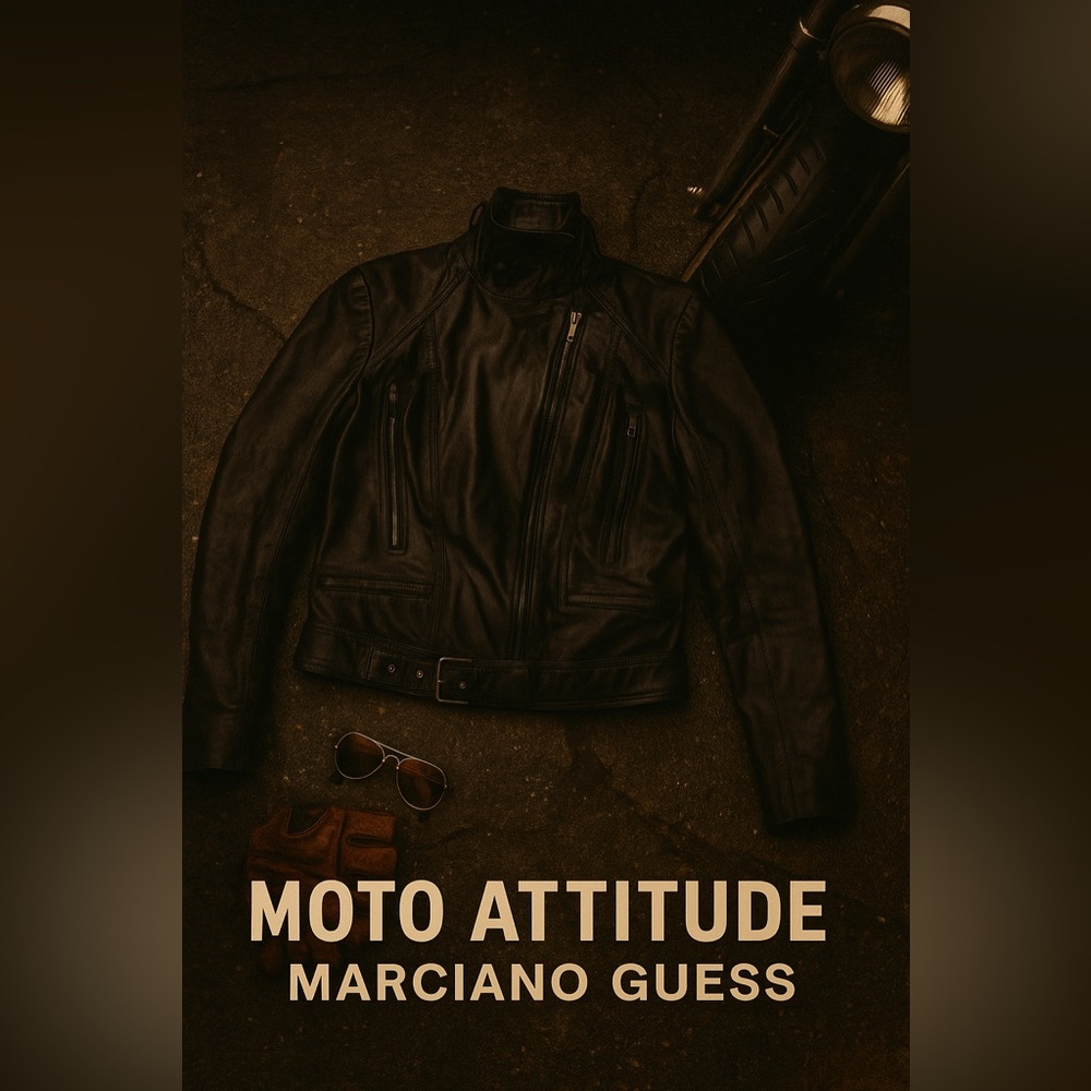 🔥 Marciano Guess Leather Moto Jacket XS – Dark Brown